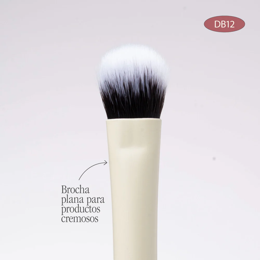 BROCHA DUO PLANA CREMA Y DIFUMINADORA