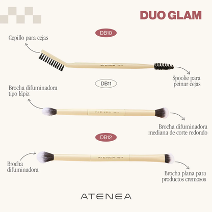 BROCHA DUO PLANA CREMA Y DIFUMINADORA