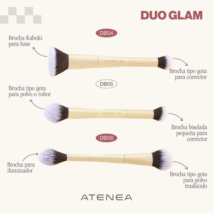 BROCHA DUO GLAM 06 PARA ILUMINADOR Y POLVO SUELTO