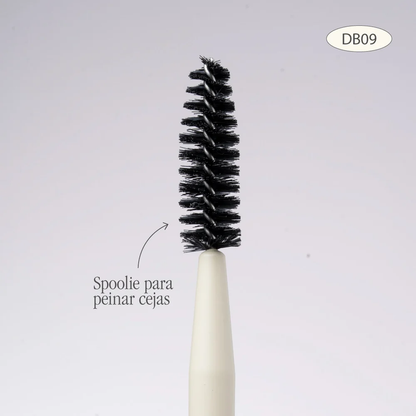 BROCHA DUO GLAM 09 PARA CEJAS Y ESPÁTULA