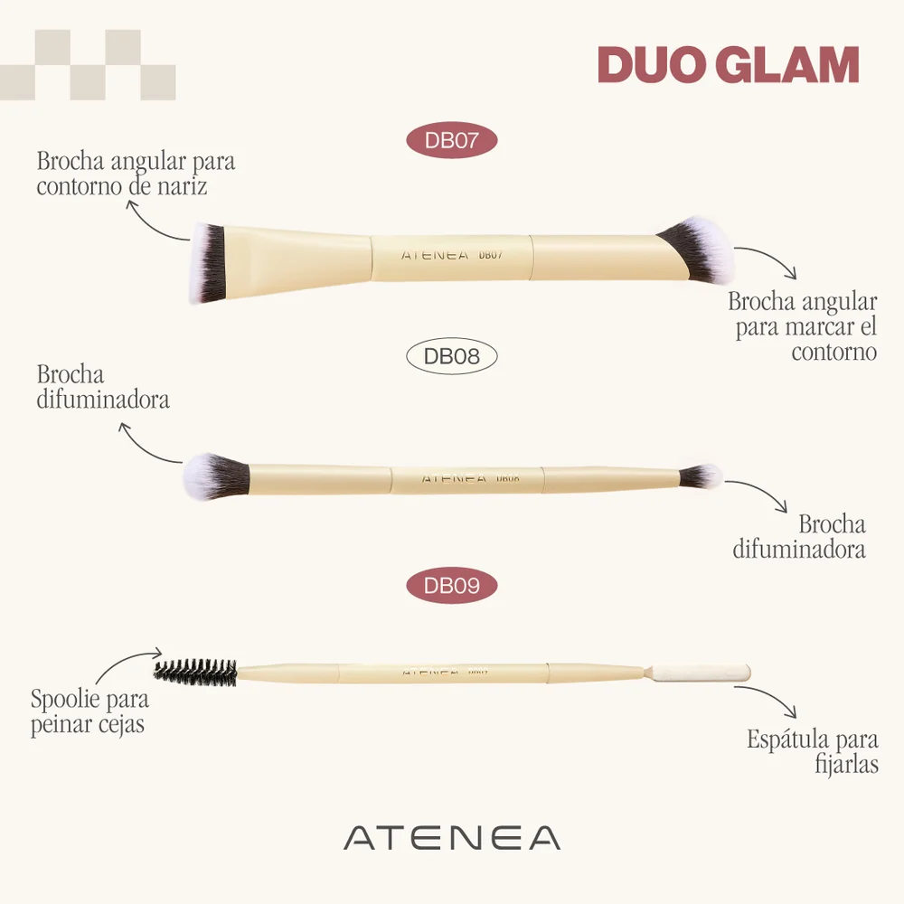 BROCHA DUO GLAM 07 PARA CORRECTOR Y CONTORNO