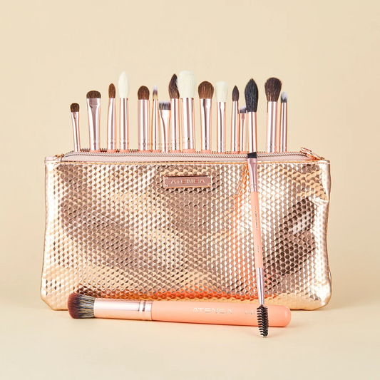KIT DE BROCHAS DE MAQUILLAJE CORAL LIFE X18